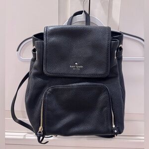 Kate Spade Black Leather Backpack